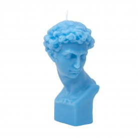 Helio Ferretti | Michelangelo's David Bust Candle | Blue | 14cm