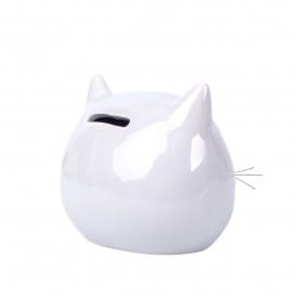 Helio Ferretti | Cat Coin Bank with Whiskers | White