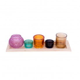 Helio Ferretti | Candle Holder Set & Tray | Rectangular