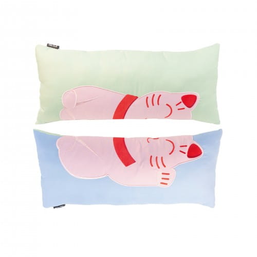 Helio Ferretti | Double Sided Cushion | Lucky Cat | Pink & Blue