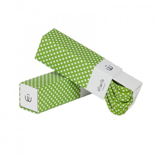 Sliwils | Fabric Shoelaces | Lindy Fresh Polka Green | 120cm