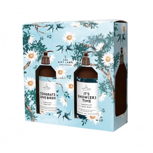 The Gift Label | Gift Box | Congrats Love Birds | Mandarin Musk | Hand Soap & Body Wash