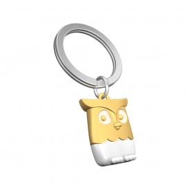 Metalmorphose | White & Gold Owl Keyring