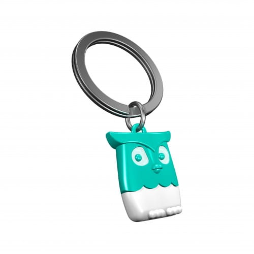 Metalmorphose | White & Turquoise Owl Keyring