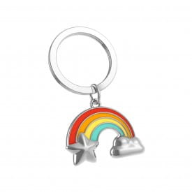 Metalmorphose | Bright Rainbow with Cloud & Star Keyring