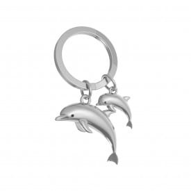Metalmorphose | Silver Dolphin & Baby Keyring