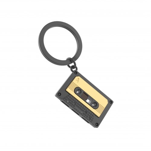 Metalmorphose | Grey & Gold Cassette Tape Keyring