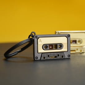 Metalmorphose | Grey & Gold Cassette Tape Keyring